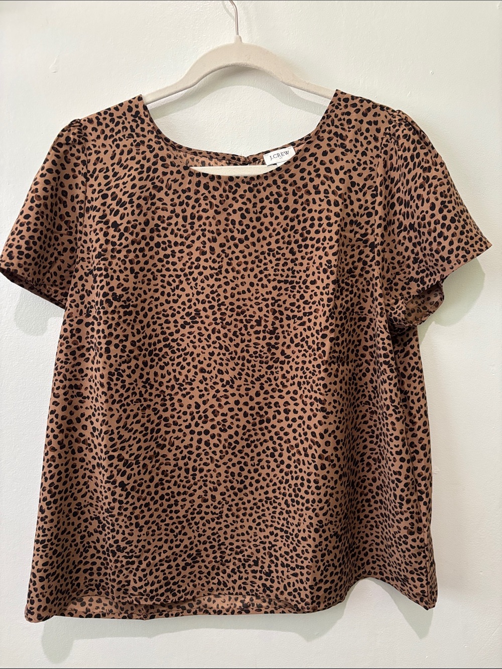 J. Crew Leopard Print Puff Short Sleeve Top
